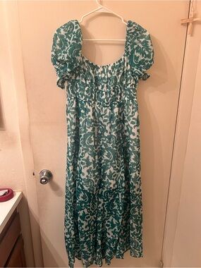 Dizzy Teal and White Floral Maxi Dress